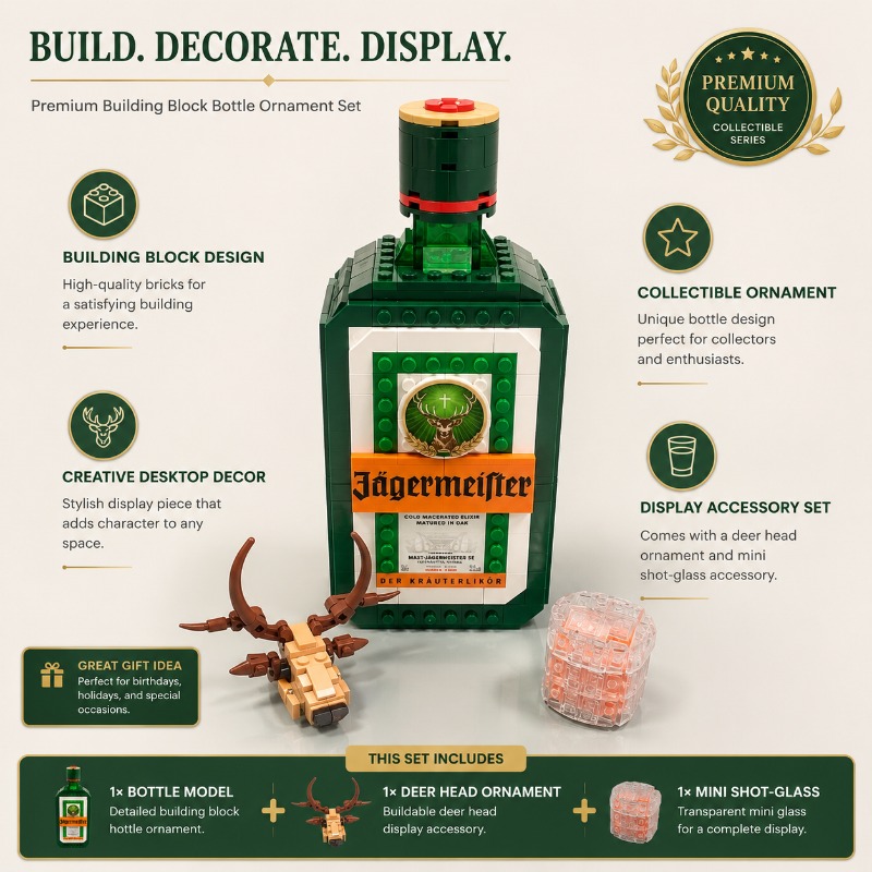 Jagermeister Likör Şişesi Yapı - Building Block Mini incelemesi ve fiyatı